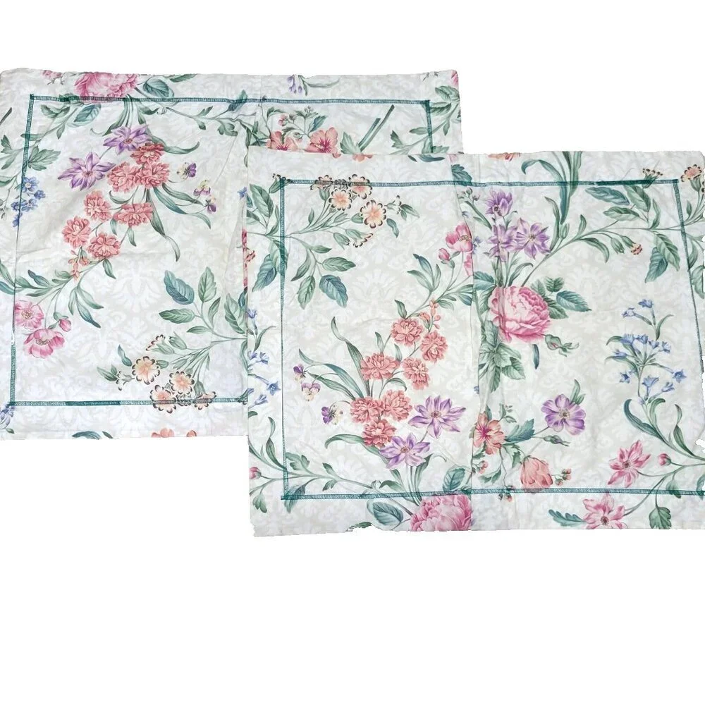 Williamsburg by Crown Craft Pillow Shams Set of 2 King Palace Floral 30